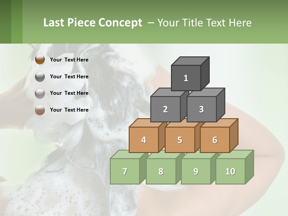 A Woman Is Holding Her Hair With A Lot Of Soap On It PowerPoint Template