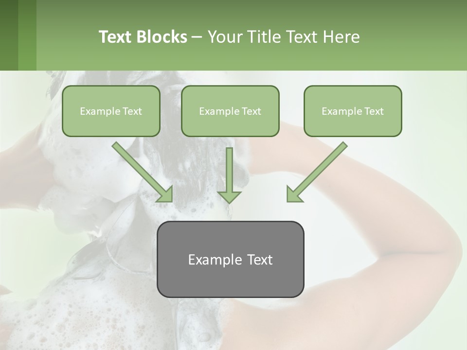 A Woman Is Holding Her Hair With A Lot Of Soap On It PowerPoint Template