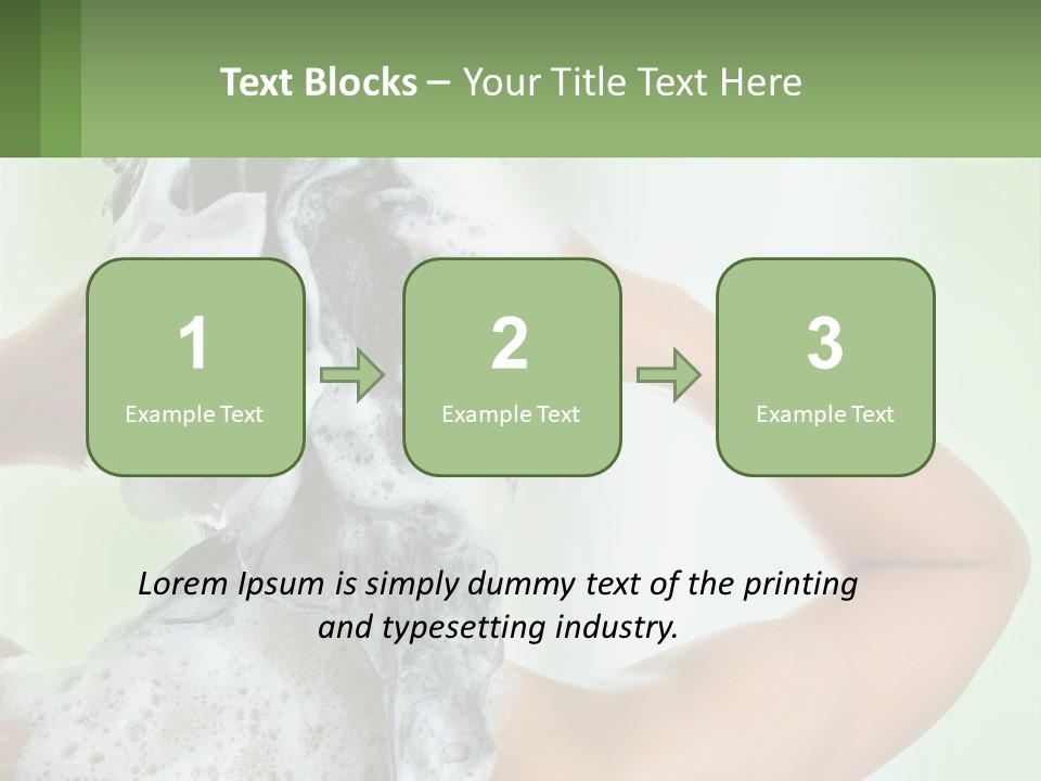 A Woman Is Holding Her Hair With A Lot Of Soap On It PowerPoint Template