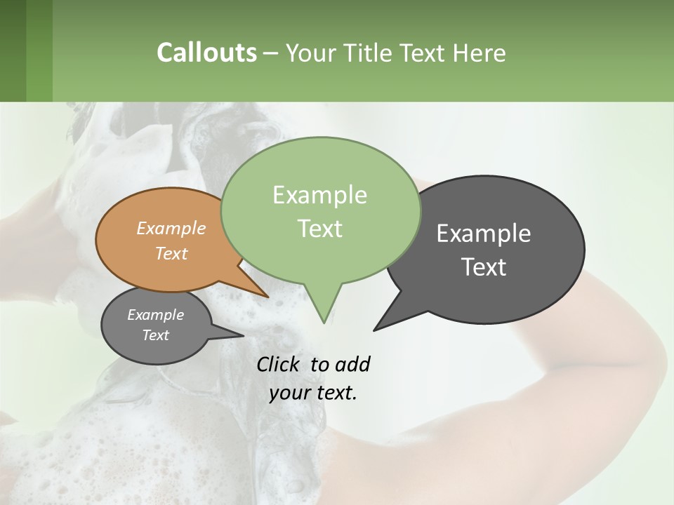 A Woman Is Holding Her Hair With A Lot Of Soap On It PowerPoint Template