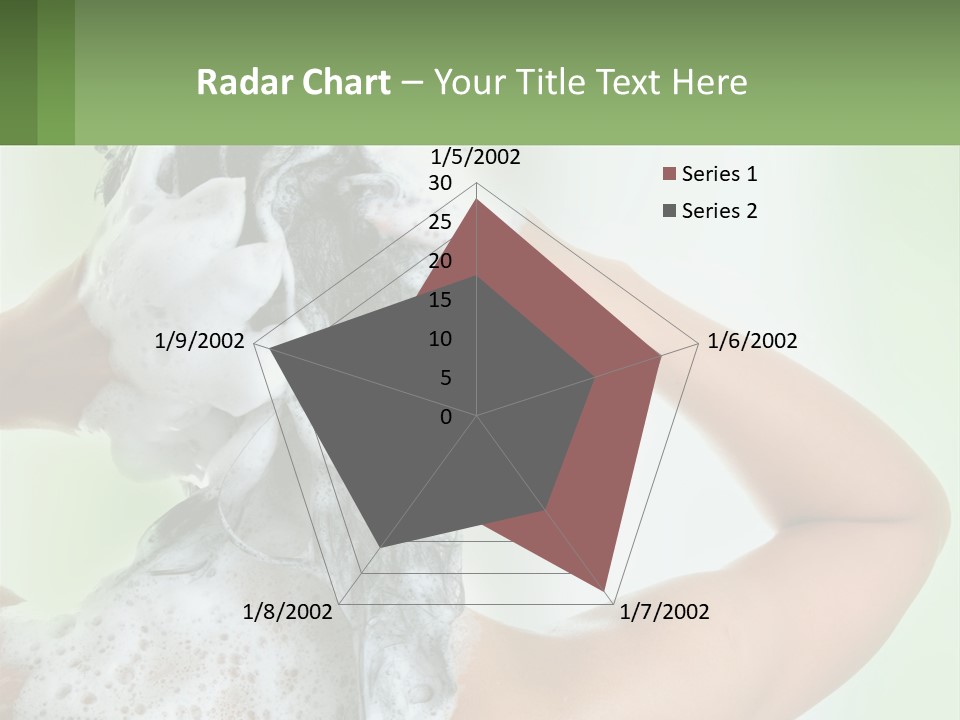 A Woman Is Holding Her Hair With A Lot Of Soap On It PowerPoint Template