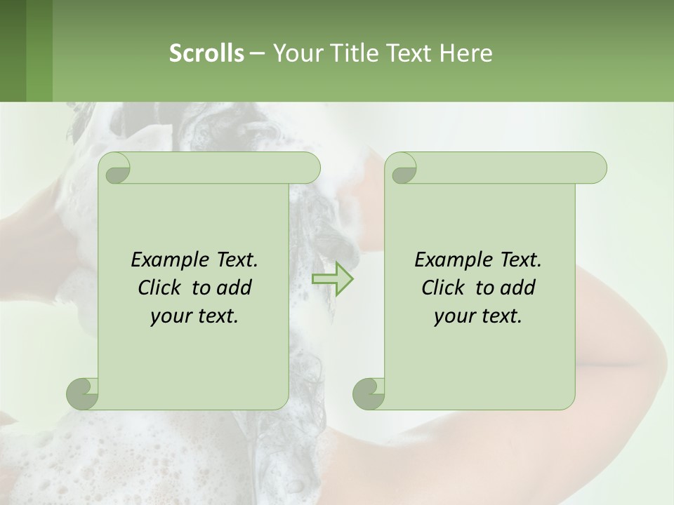 A Woman Is Holding Her Hair With A Lot Of Soap On It PowerPoint Template