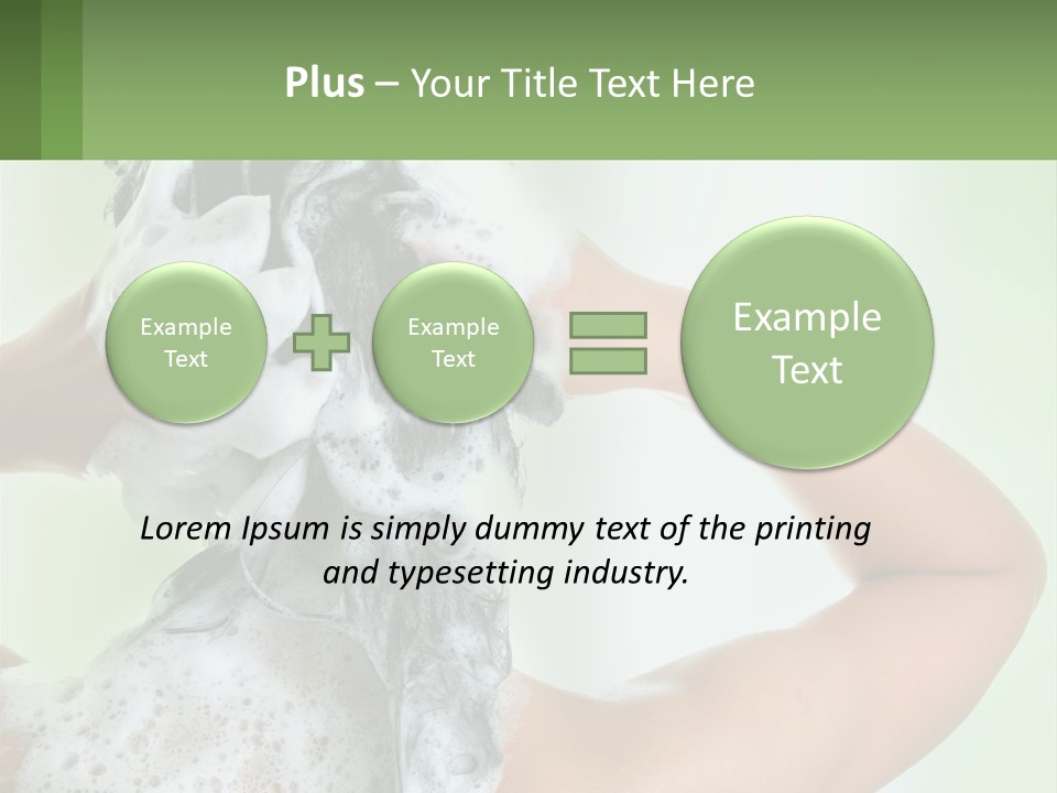 A Woman Is Holding Her Hair With A Lot Of Soap On It PowerPoint Template