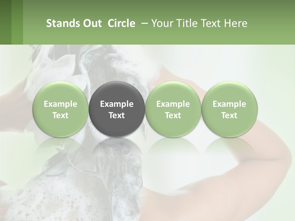 A Woman Is Holding Her Hair With A Lot Of Soap On It PowerPoint Template