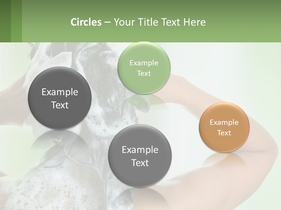 A Woman Is Holding Her Hair With A Lot Of Soap On It PowerPoint Template