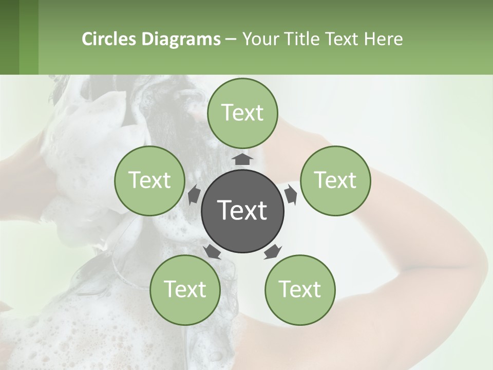 A Woman Is Holding Her Hair With A Lot Of Soap On It PowerPoint Template