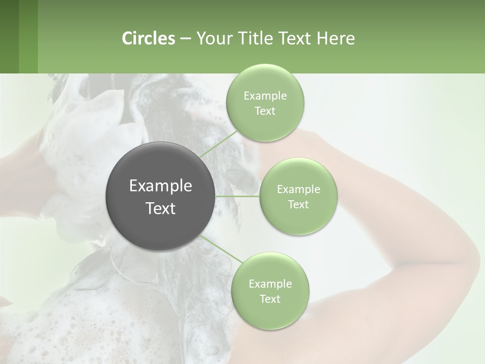 A Woman Is Holding Her Hair With A Lot Of Soap On It PowerPoint Template