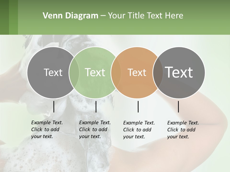 A Woman Is Holding Her Hair With A Lot Of Soap On It PowerPoint Template