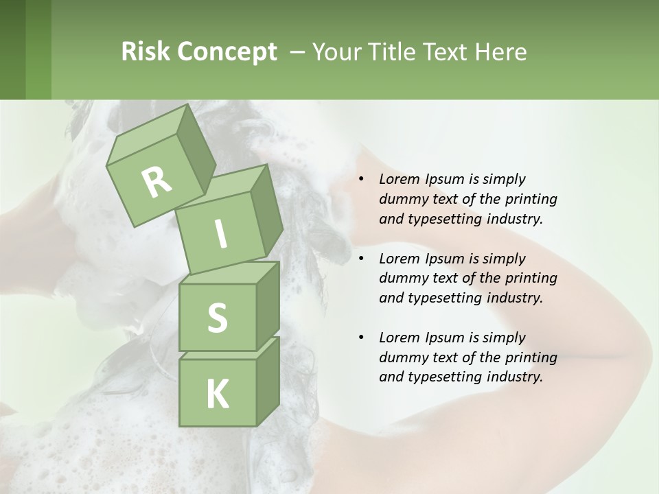 A Woman Is Holding Her Hair With A Lot Of Soap On It PowerPoint Template