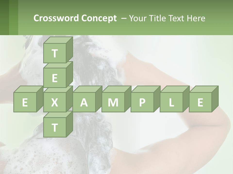 A Woman Is Holding Her Hair With A Lot Of Soap On It PowerPoint Template