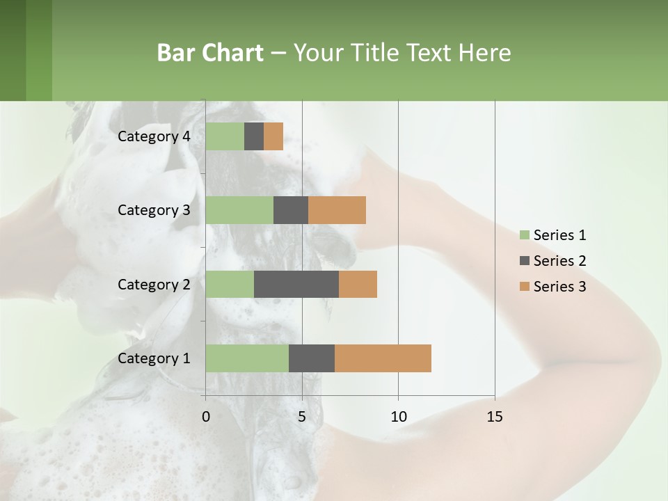 A Woman Is Holding Her Hair With A Lot Of Soap On It PowerPoint Template