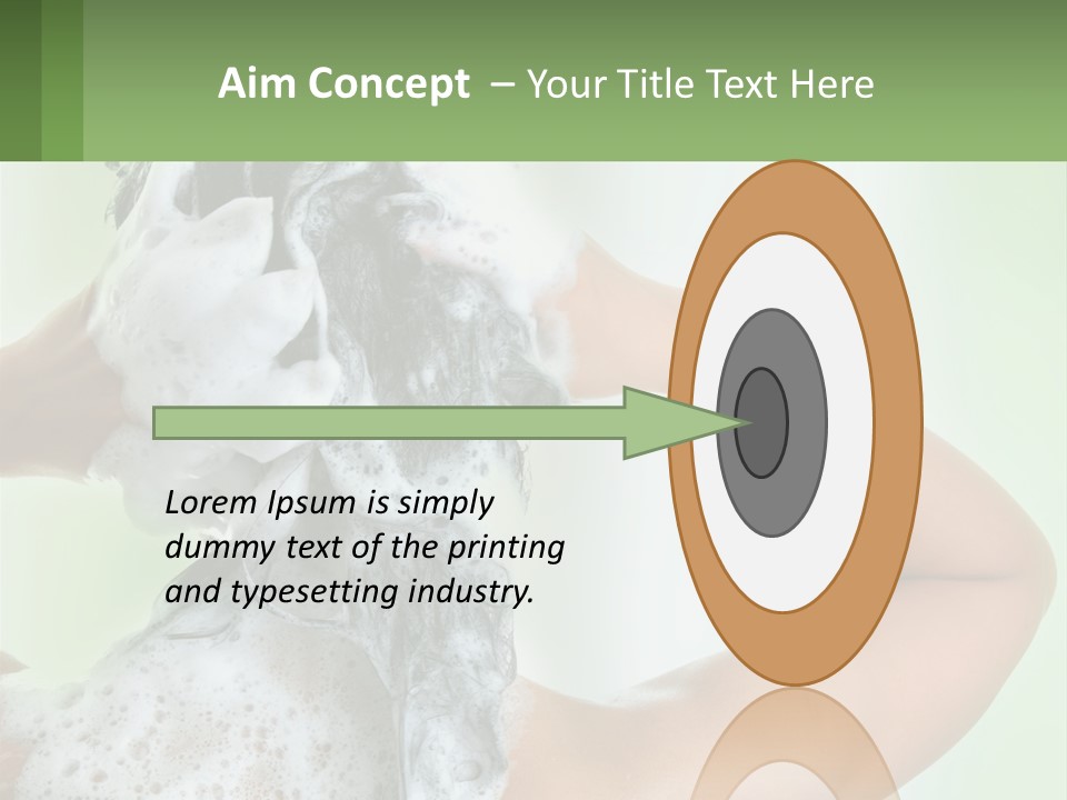 A Woman Is Holding Her Hair With A Lot Of Soap On It PowerPoint Template