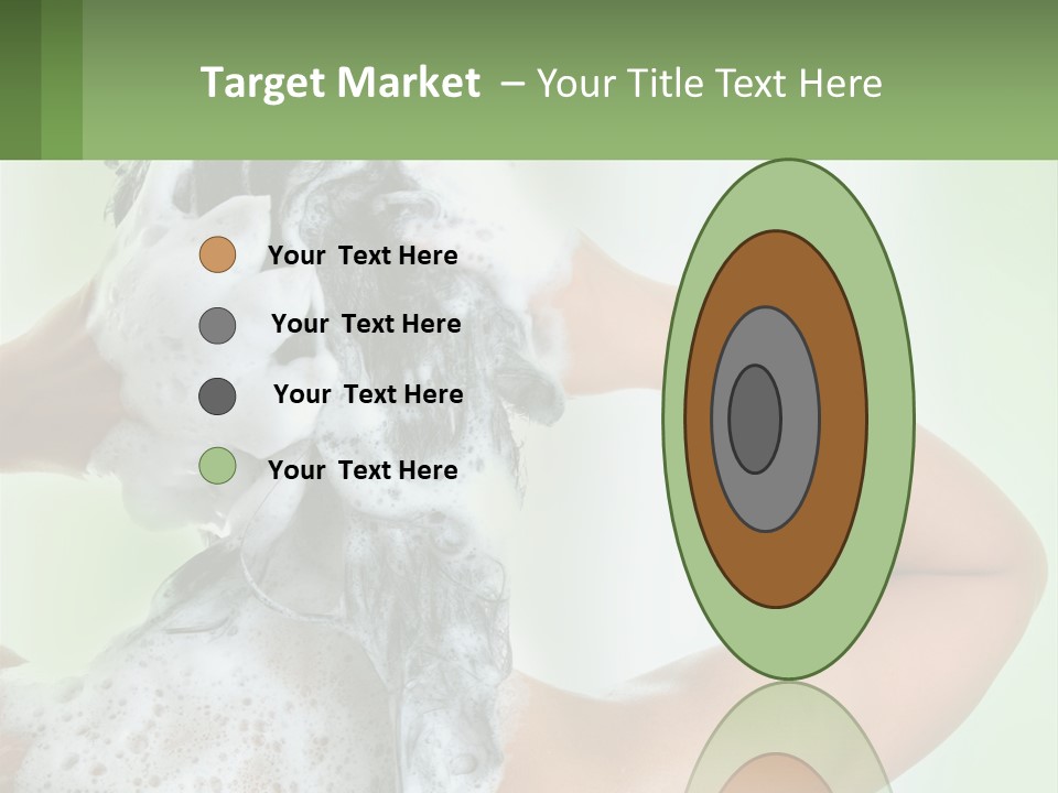 A Woman Is Holding Her Hair With A Lot Of Soap On It PowerPoint Template