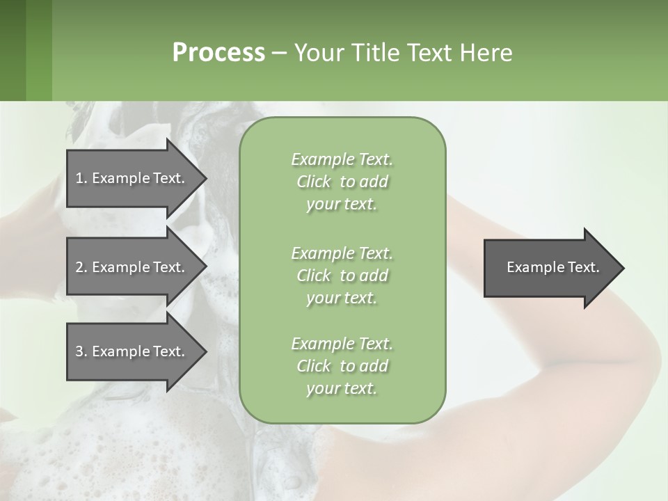 A Woman Is Holding Her Hair With A Lot Of Soap On It PowerPoint Template