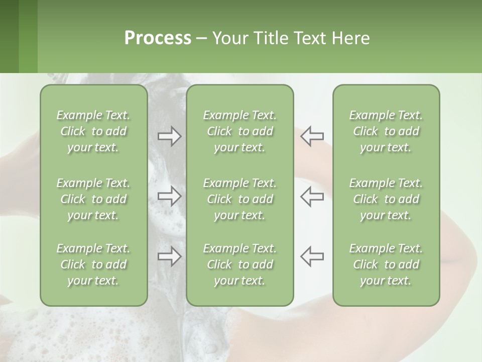 A Woman Is Holding Her Hair With A Lot Of Soap On It PowerPoint Template