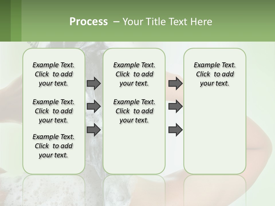 A Woman Is Holding Her Hair With A Lot Of Soap On It PowerPoint Template