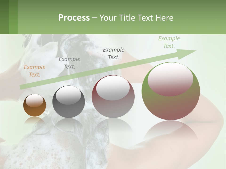 A Woman Is Holding Her Hair With A Lot Of Soap On It PowerPoint Template