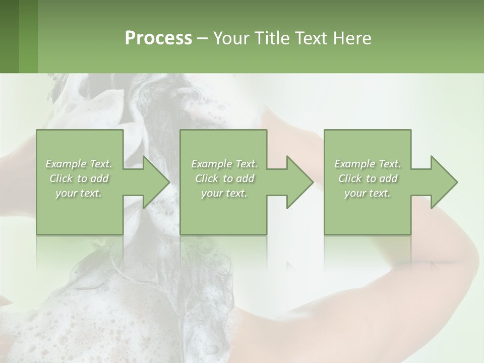 A Woman Is Holding Her Hair With A Lot Of Soap On It PowerPoint Template