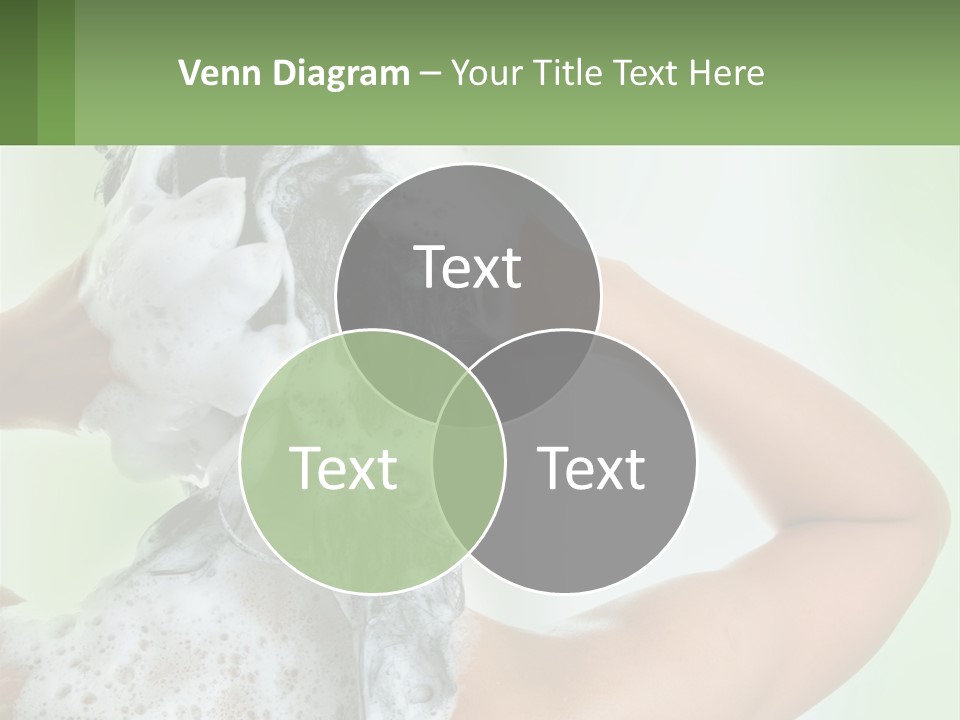 A Woman Is Holding Her Hair With A Lot Of Soap On It PowerPoint Template