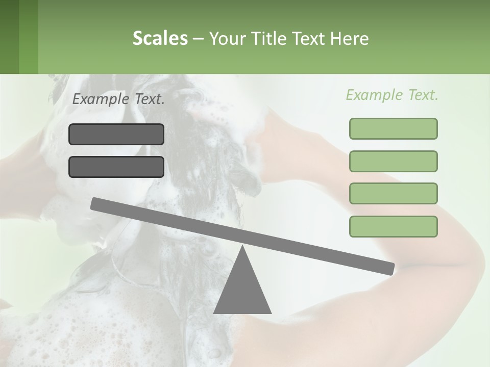 A Woman Is Holding Her Hair With A Lot Of Soap On It PowerPoint Template