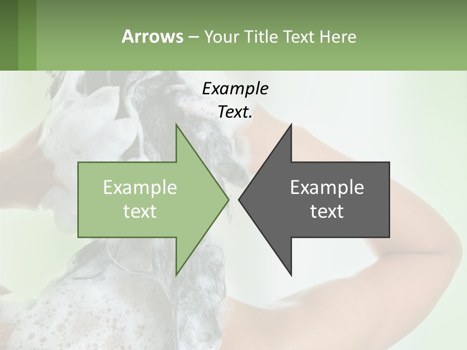 A Woman Is Holding Her Hair With A Lot Of Soap On It PowerPoint Template