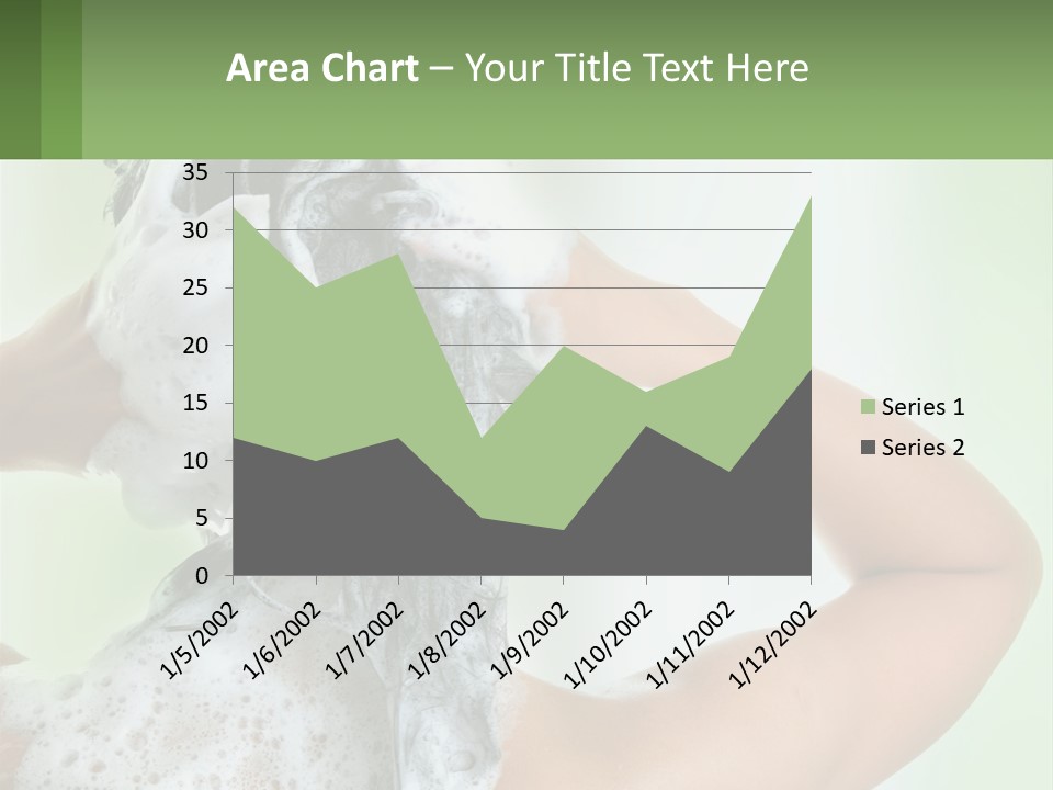 A Woman Is Holding Her Hair With A Lot Of Soap On It PowerPoint Template