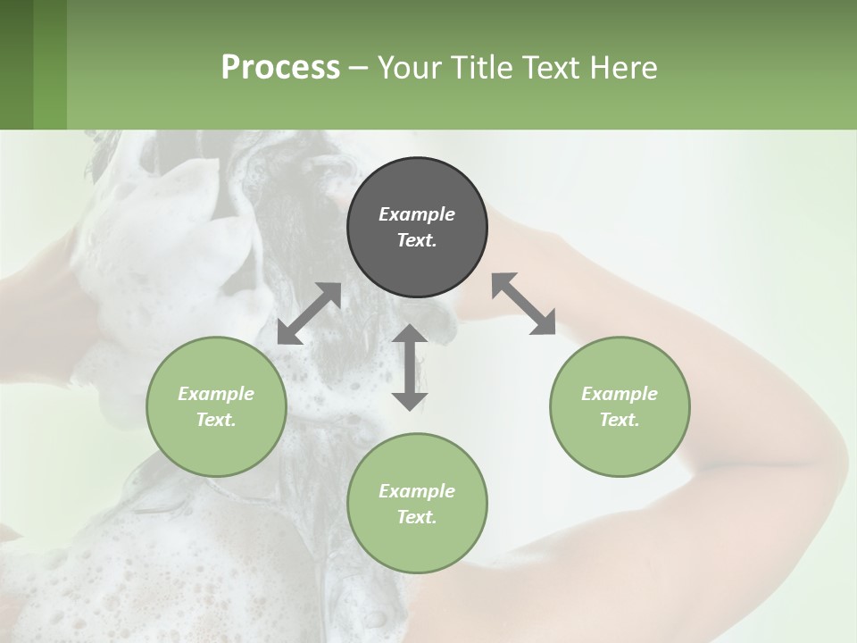 A Woman Is Holding Her Hair With A Lot Of Soap On It PowerPoint Template