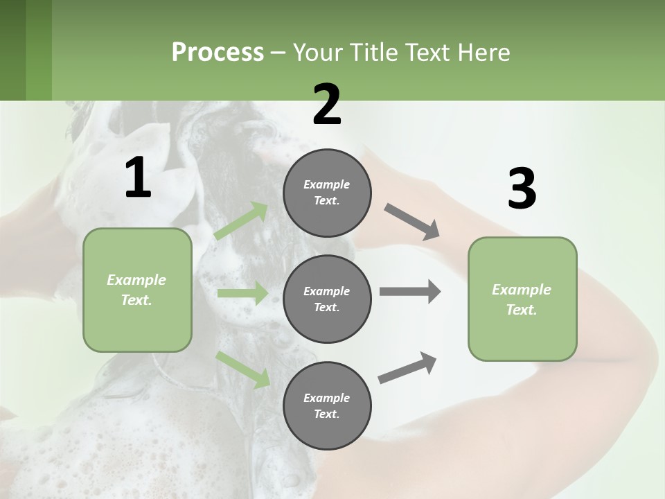 A Woman Is Holding Her Hair With A Lot Of Soap On It PowerPoint Template