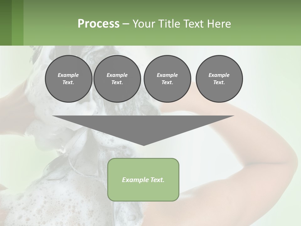 A Woman Is Holding Her Hair With A Lot Of Soap On It PowerPoint Template