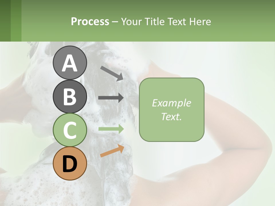 A Woman Is Holding Her Hair With A Lot Of Soap On It PowerPoint Template