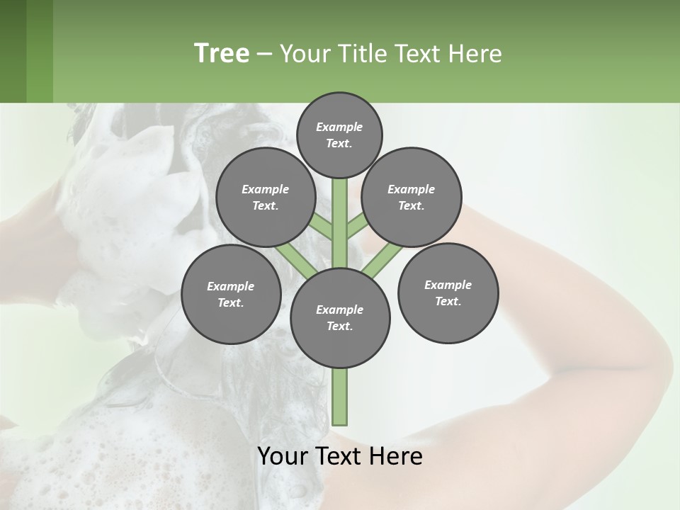 A Woman Is Holding Her Hair With A Lot Of Soap On It PowerPoint Template