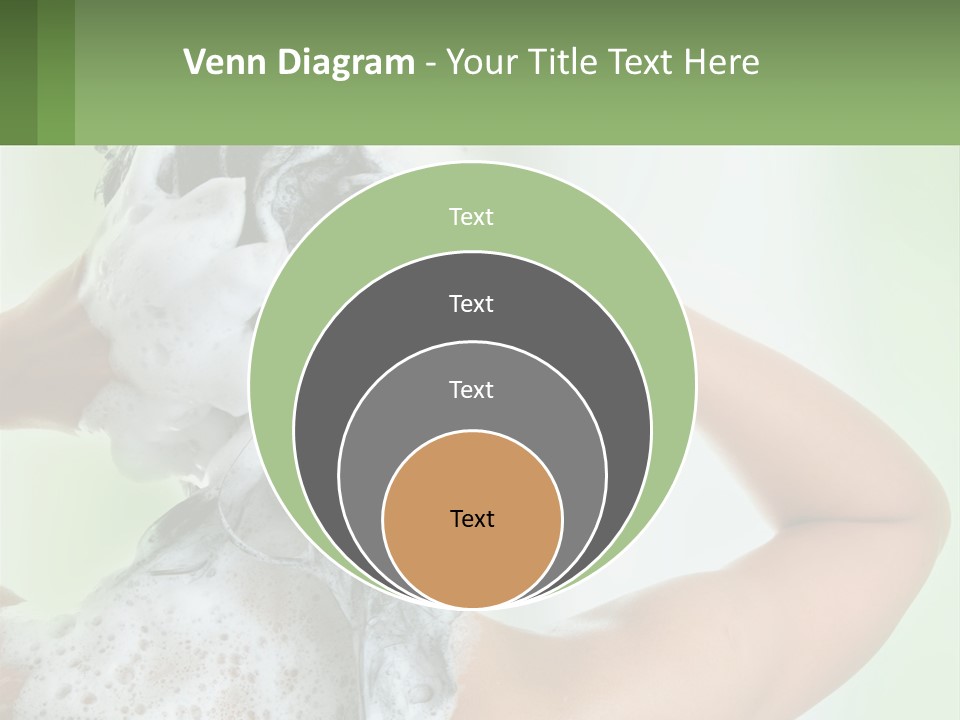 A Woman Is Holding Her Hair With A Lot Of Soap On It PowerPoint Template