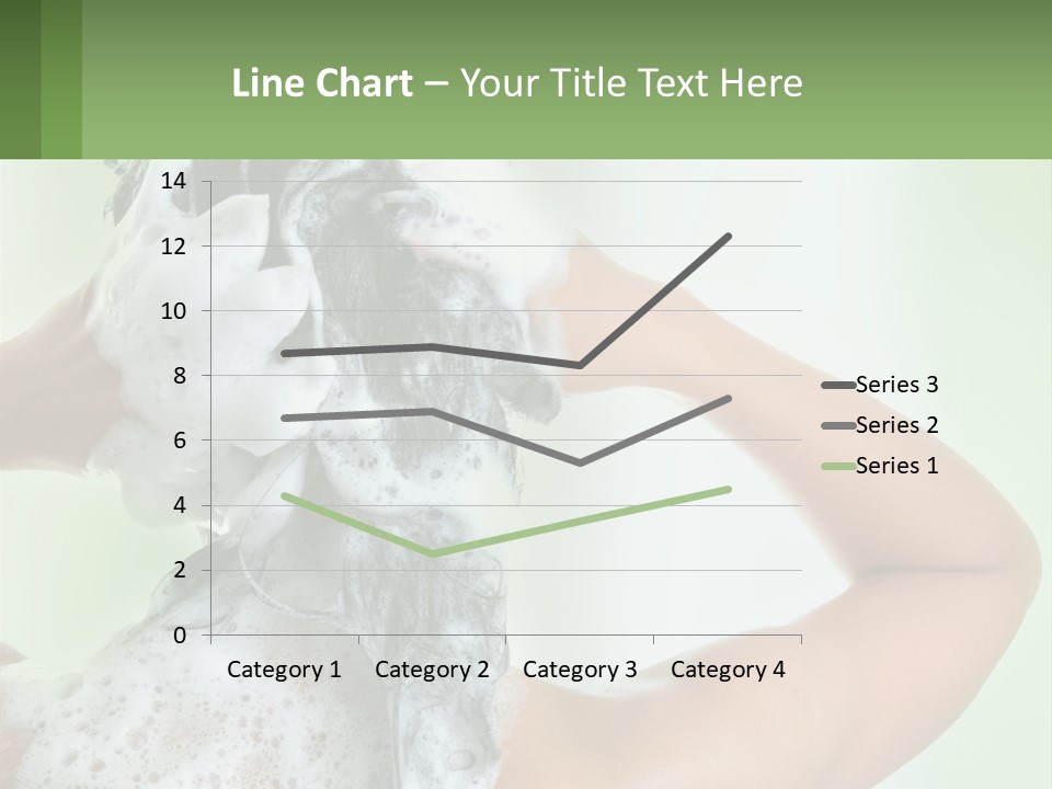 A Woman Is Holding Her Hair With A Lot Of Soap On It PowerPoint Template