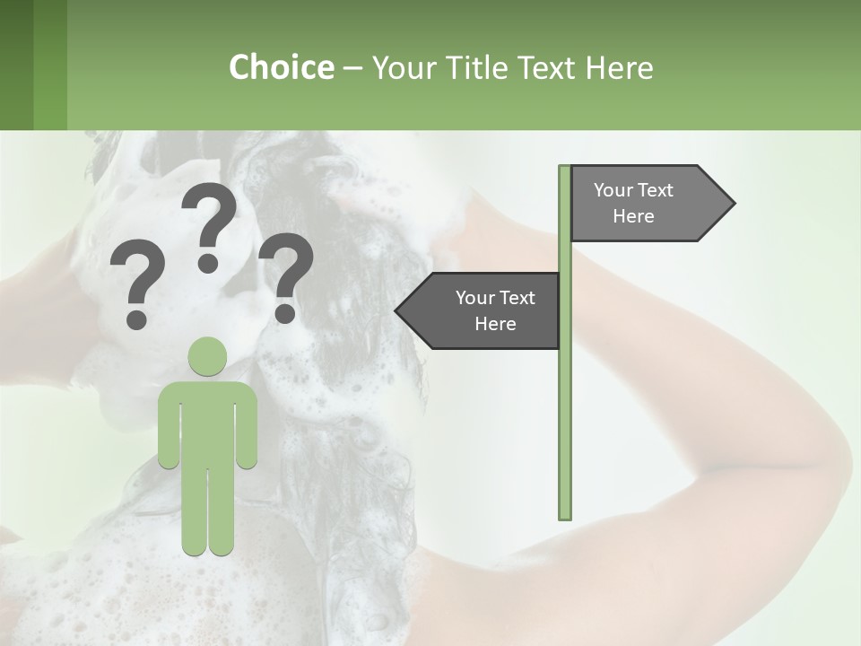 A Woman Is Holding Her Hair With A Lot Of Soap On It PowerPoint Template