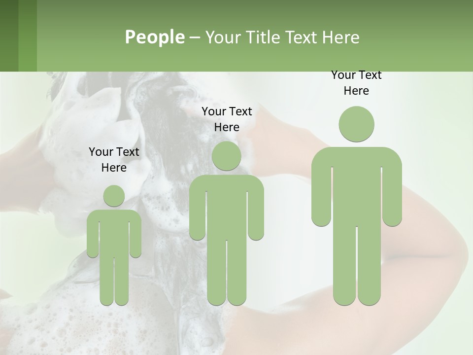 A Woman Is Holding Her Hair With A Lot Of Soap On It PowerPoint Template