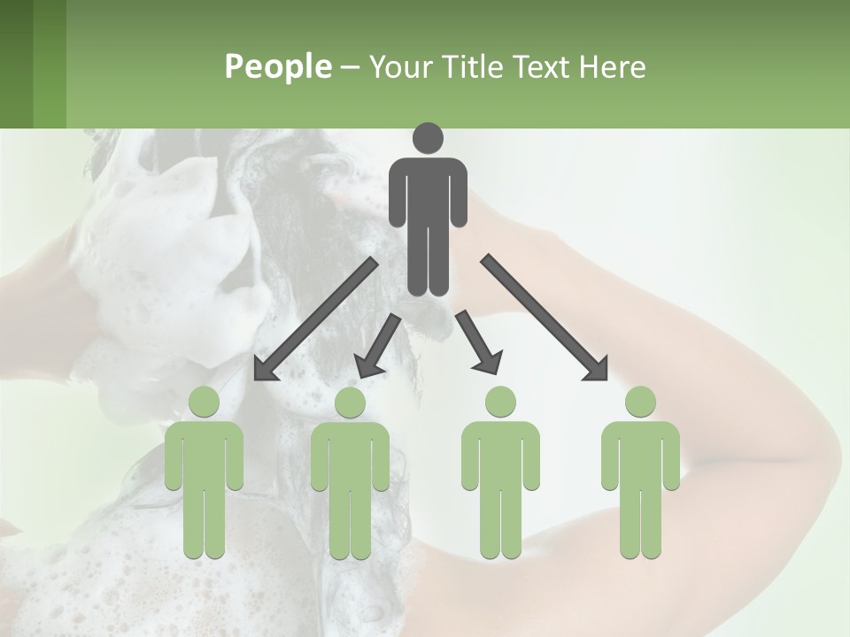 A Woman Is Holding Her Hair With A Lot Of Soap On It PowerPoint Template