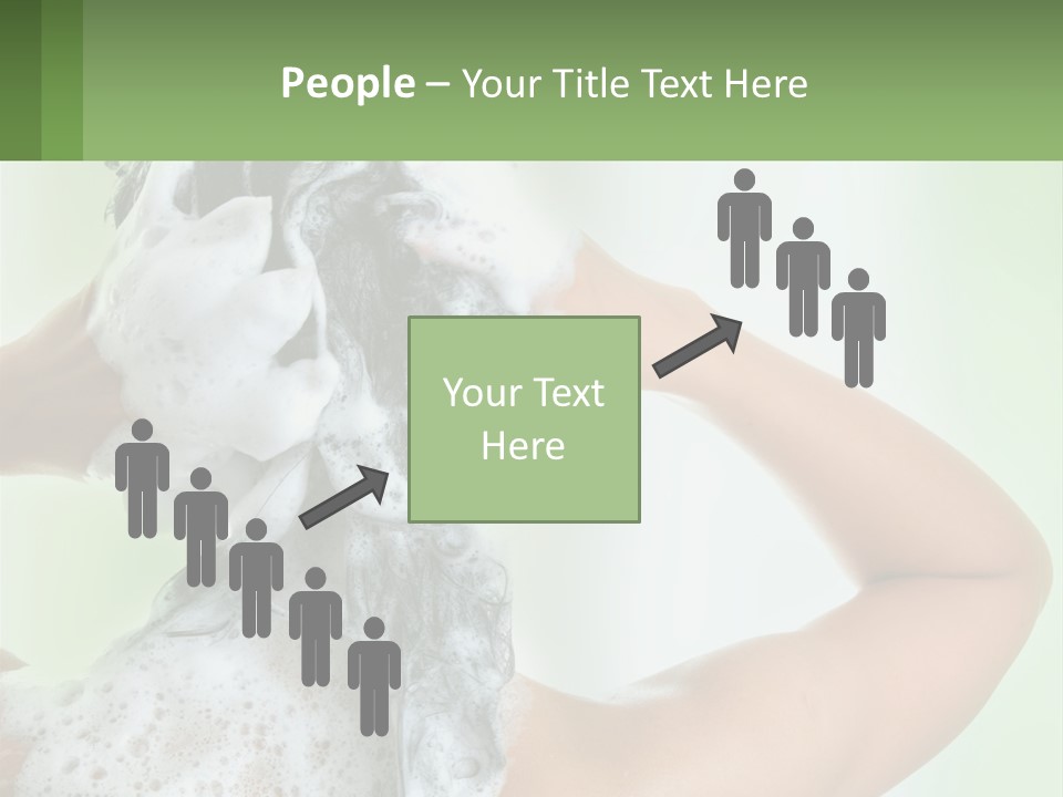 A Woman Is Holding Her Hair With A Lot Of Soap On It PowerPoint Template