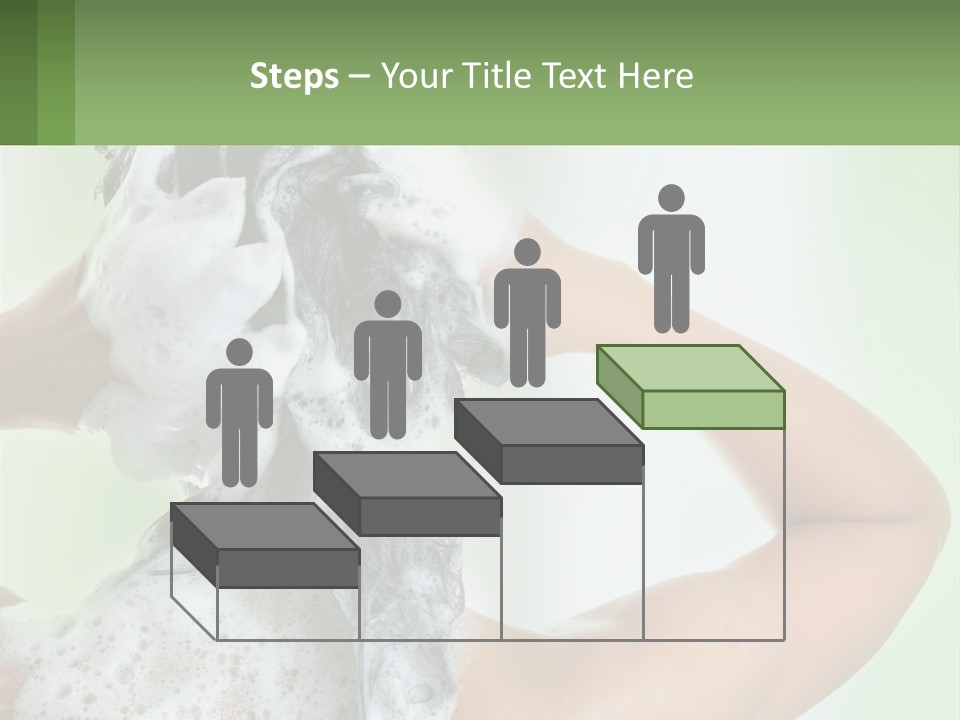 A Woman Is Holding Her Hair With A Lot Of Soap On It PowerPoint Template