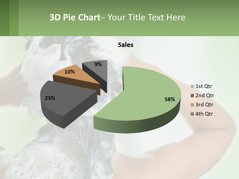 A Woman Is Holding Her Hair With A Lot Of Soap On It PowerPoint Template