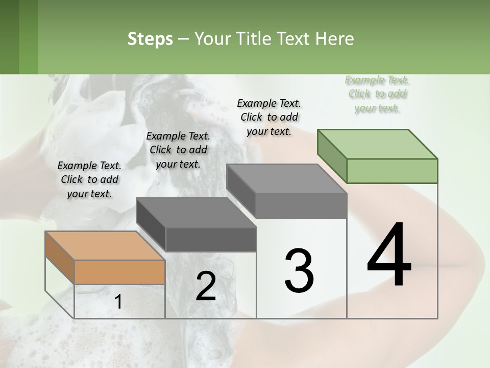 A Woman Is Holding Her Hair With A Lot Of Soap On It PowerPoint Template