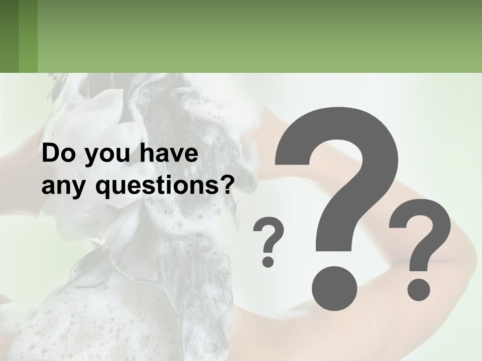 A Woman Is Holding Her Hair With A Lot Of Soap On It PowerPoint Template