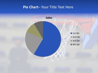 A Basketball Going Through The Net Of A Basketball Court PowerPoint Template