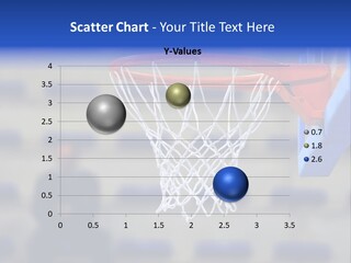 A Basketball Going Through The Net Of A Basketball Court PowerPoint Template