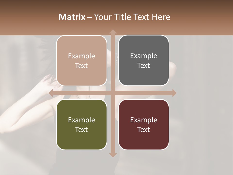 A Woman Is Listening To Music With Headphones PowerPoint Template