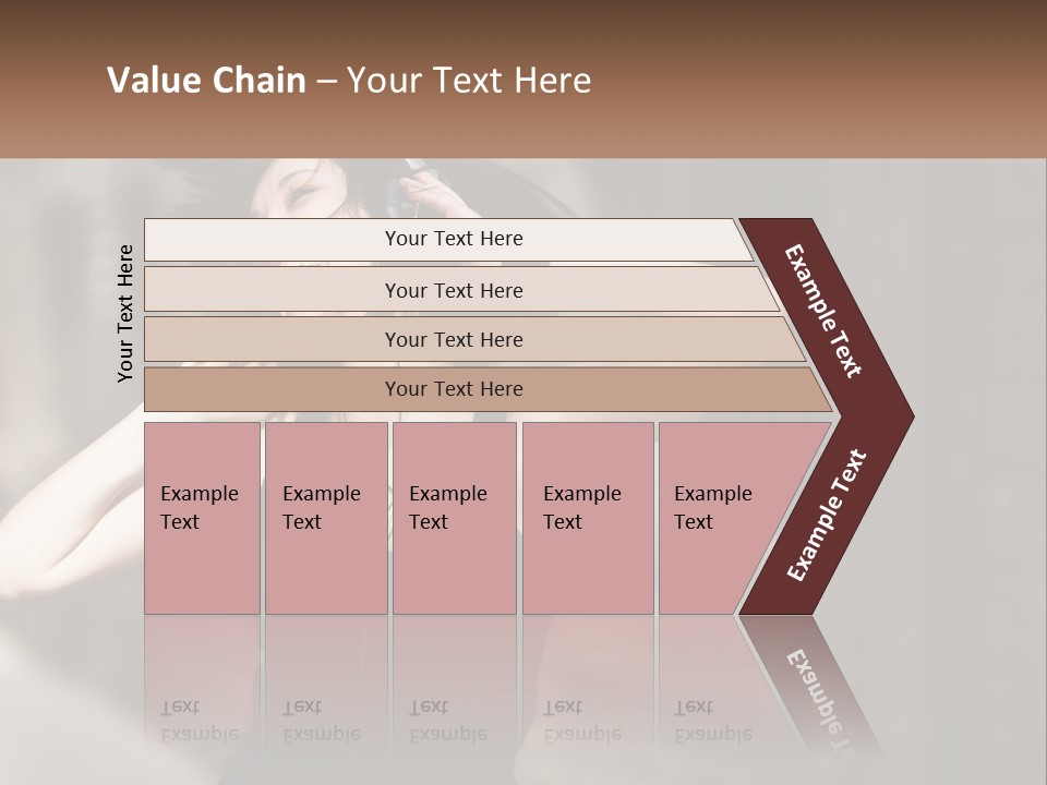 A Woman Is Listening To Music With Headphones PowerPoint Template