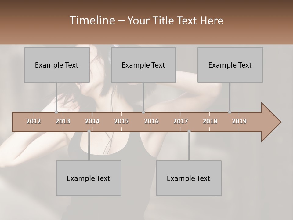 A Woman Is Listening To Music With Headphones PowerPoint Template