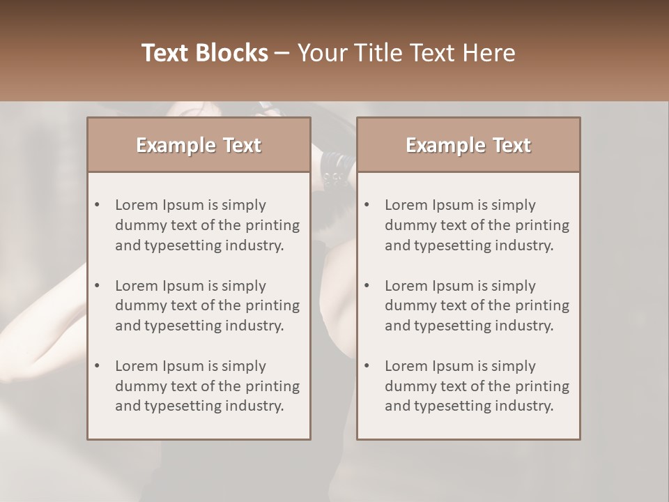 A Woman Is Listening To Music With Headphones PowerPoint Template