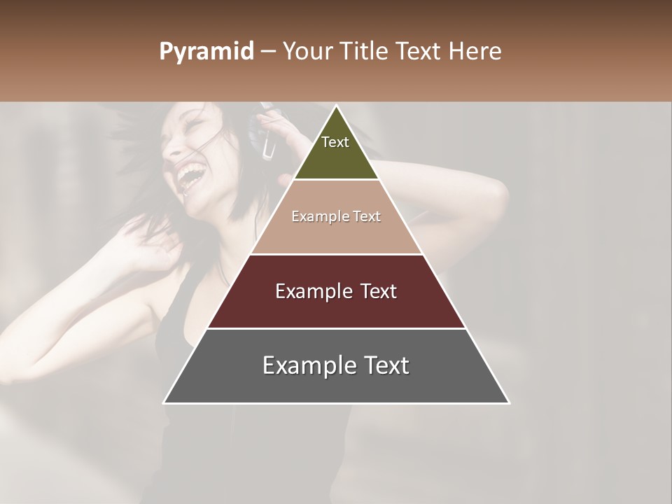 A Woman Is Listening To Music With Headphones PowerPoint Template