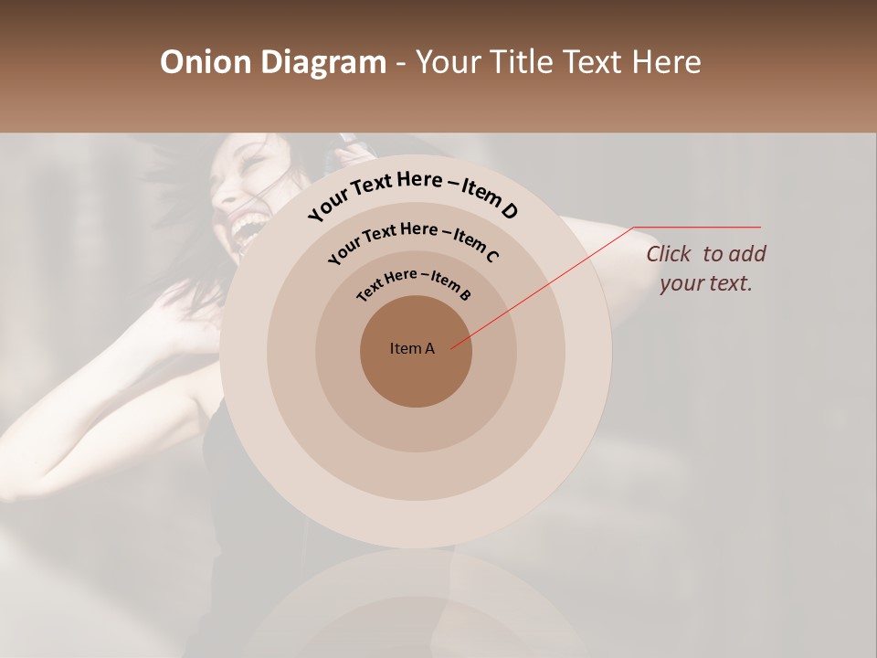 A Woman Is Listening To Music With Headphones PowerPoint Template