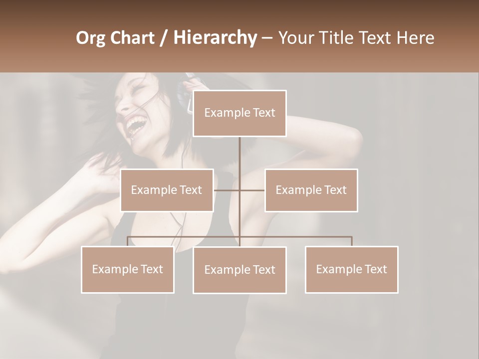 A Woman Is Listening To Music With Headphones PowerPoint Template